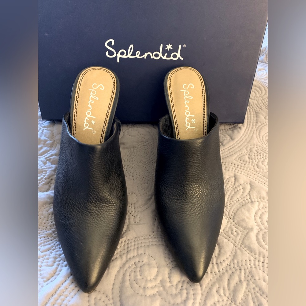 Splendid Nala Mule Black Leather Size 7